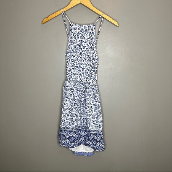 Hollister boho floral print  open back mini dress - Picture 1 of 8